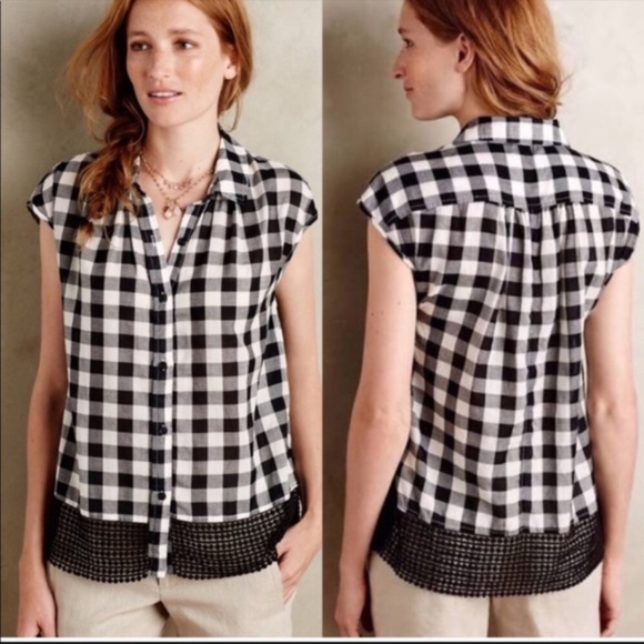 Anthropologie Tops - ANTHRO / HOLDING HORSES Nellie Top Black Gingham S